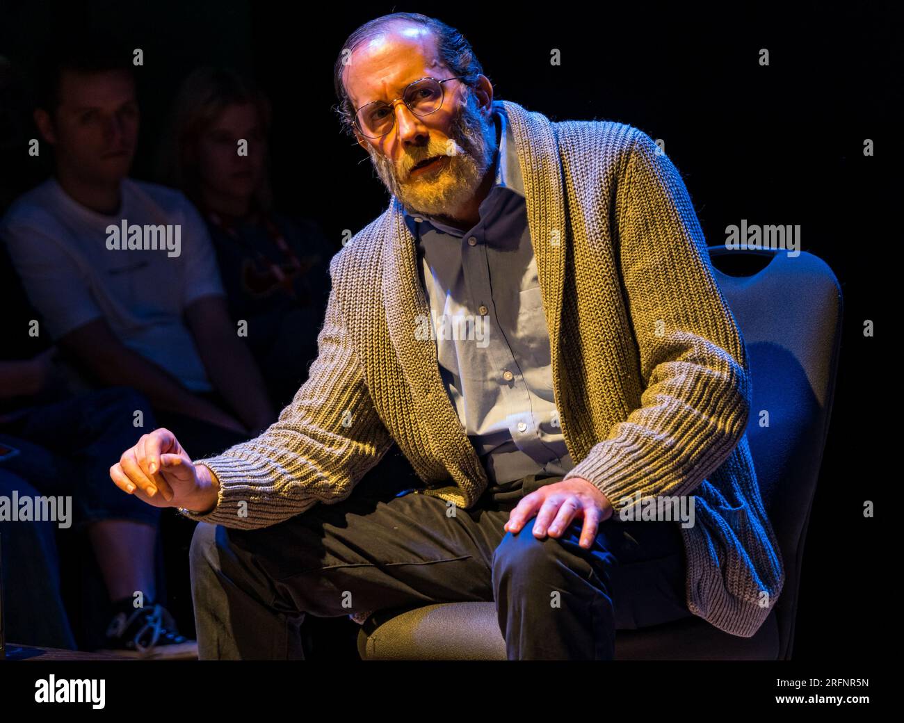 Edimburgo, Scozia, Regno Unito, 4 agosto 2023. Lancio di Edinburgh Festival Fringe the Space. Nella foto: The Quality of Mercy, un dramma sul dottor Harold Shipman scritto e interpretato dal nipote di una delle sue vittime. Crediti: Sally Anderson/Alamy Live News Foto Stock
