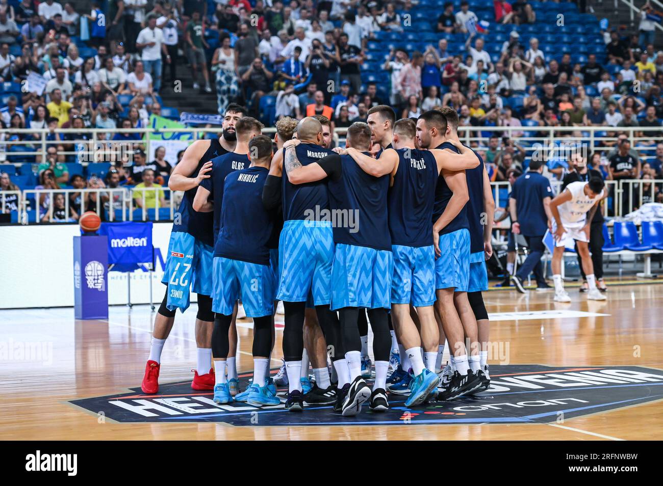 Atene, Lombardia, Grecia. 4 agosto 2023. Nazionale slovena durante l'amichevole internazionale match.between Grecia e Slovenia allo Stadio OAKA il 4 agosto 2023, in.Athens, Grecia. (Immagine di credito: © Stefanos Kyriazis/ZUMA Press Wire) SOLO USO EDITORIALE! Non per USO commerciale! Crediti: ZUMA Press, Inc./Alamy Live News Foto Stock