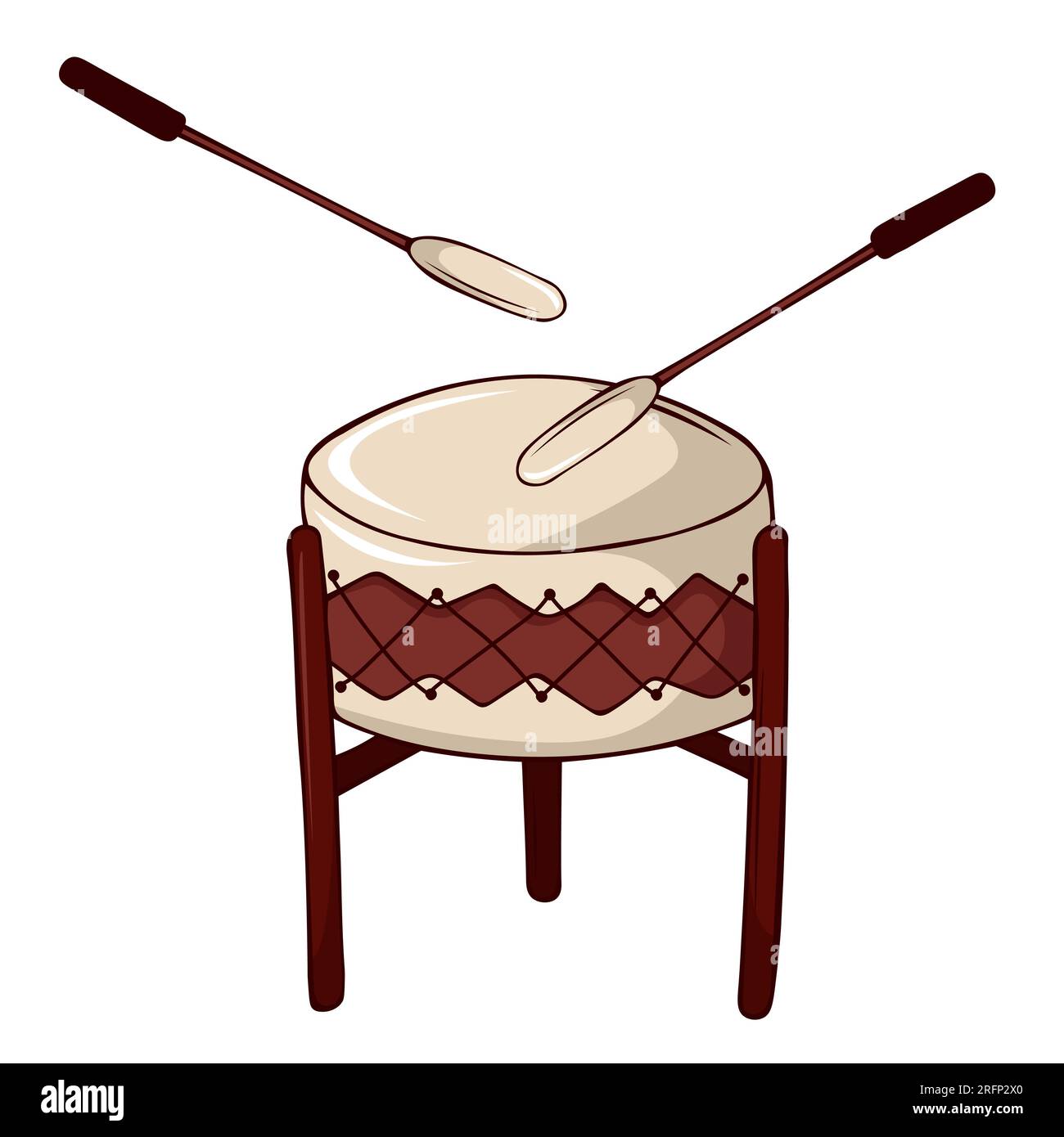 Pow Wow tamburo tradizionale americano indiano tamburo vettore illustrazione Illustrazione Vettoriale