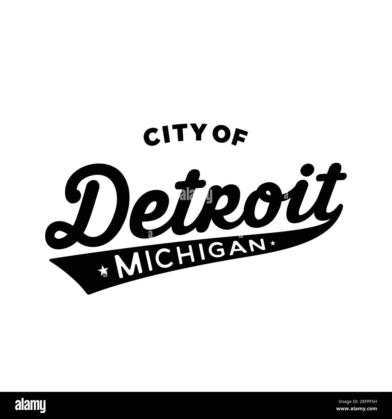 Design lettering della città di Detroit. Detroit, Michigan, disegno tipografico. Vettore e illustrazione. Illustrazione Vettoriale