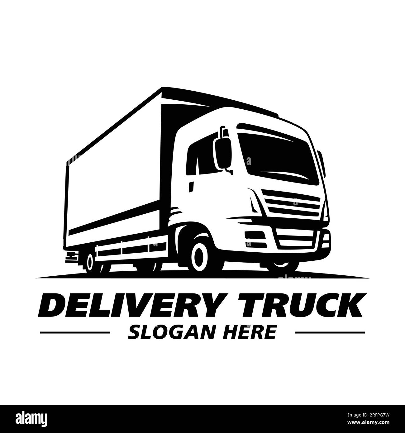 Logo Truck, logo Cargo, camion cargo per consegne, logo Logistic. Vettore e illustrazione. Illustrazione Vettoriale