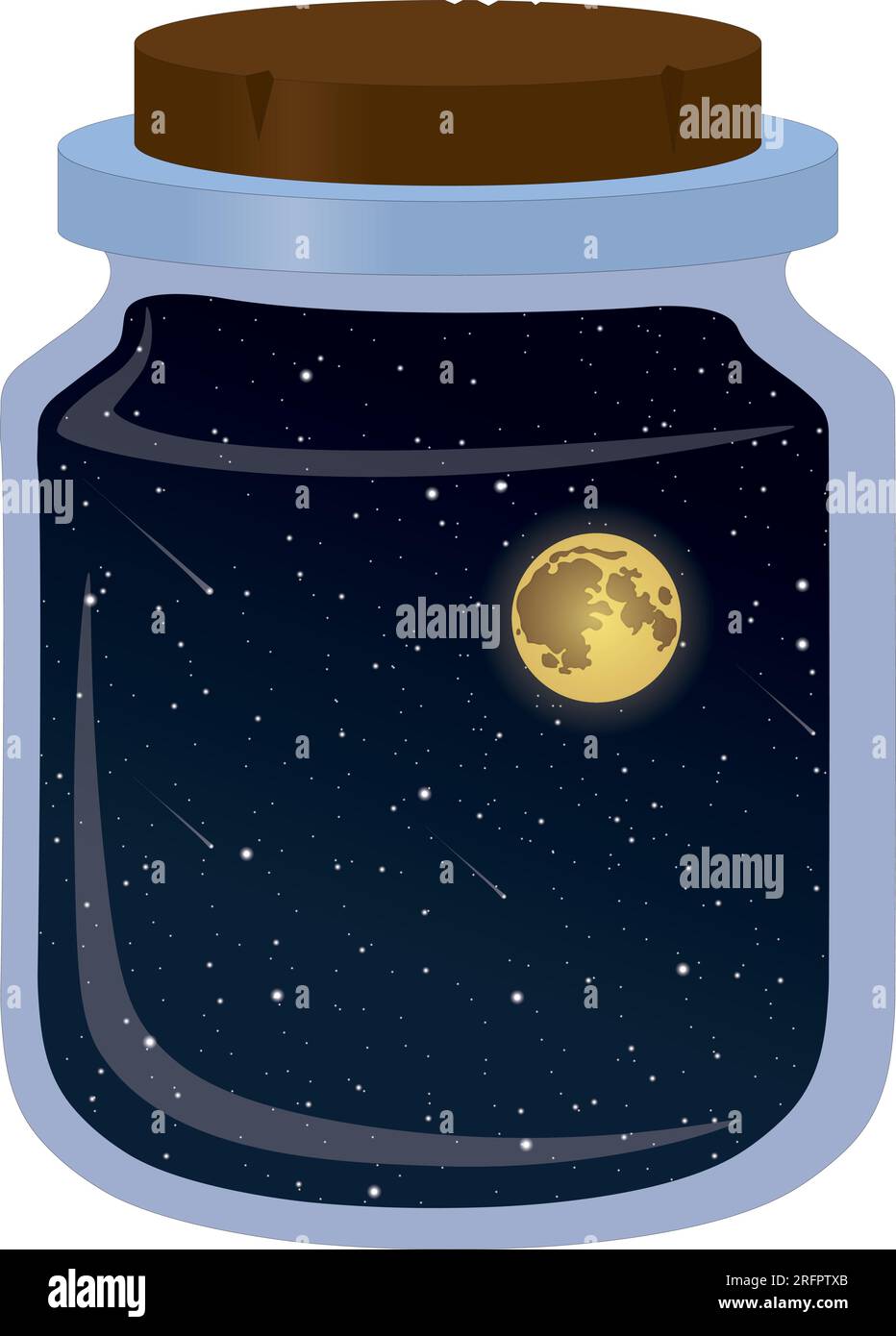 Cielo notturno con stelle e luna in un'illustrazione vettoriale Illustrazione Vettoriale