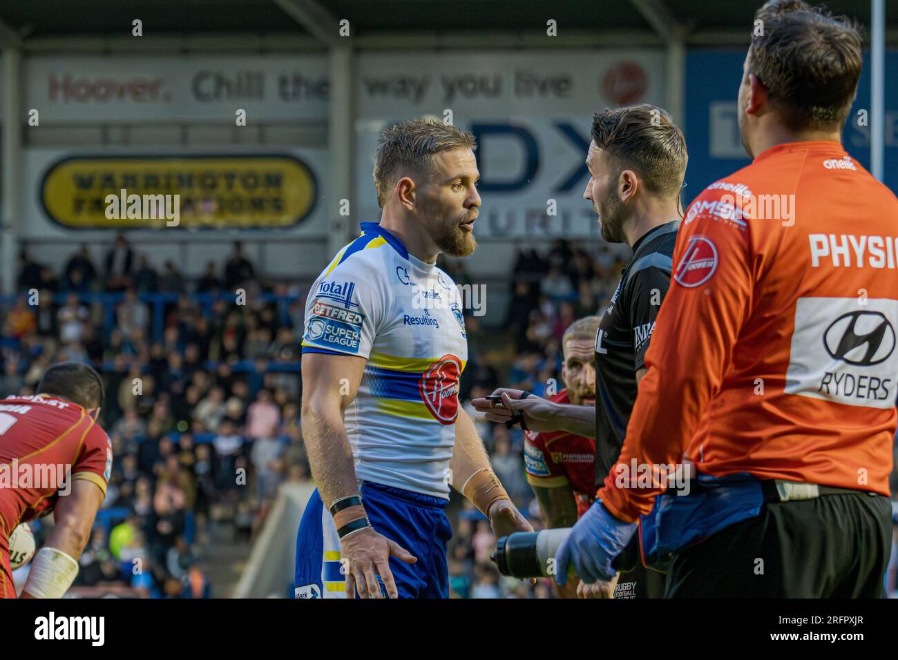 Halliwell Jones Stadium, Warrington, Inghilterra. 4 agosto 2023. Warrington Wolves contro Catalans Dragons, Betfred Super League. Credito: Mark Percy/Alamy Foto Stock