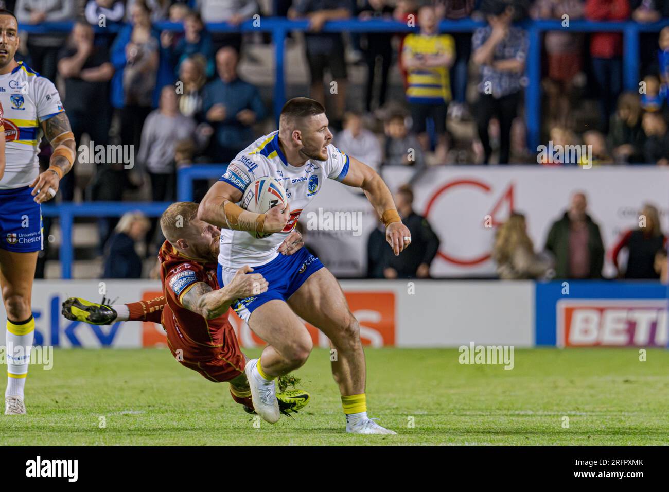Halliwell Jones Stadium, Warrington, Inghilterra. 4 agosto 2023. Warrington Wolves contro Catalans Dragons, Betfred Super League. Credito: Mark Percy/Alamy Foto Stock