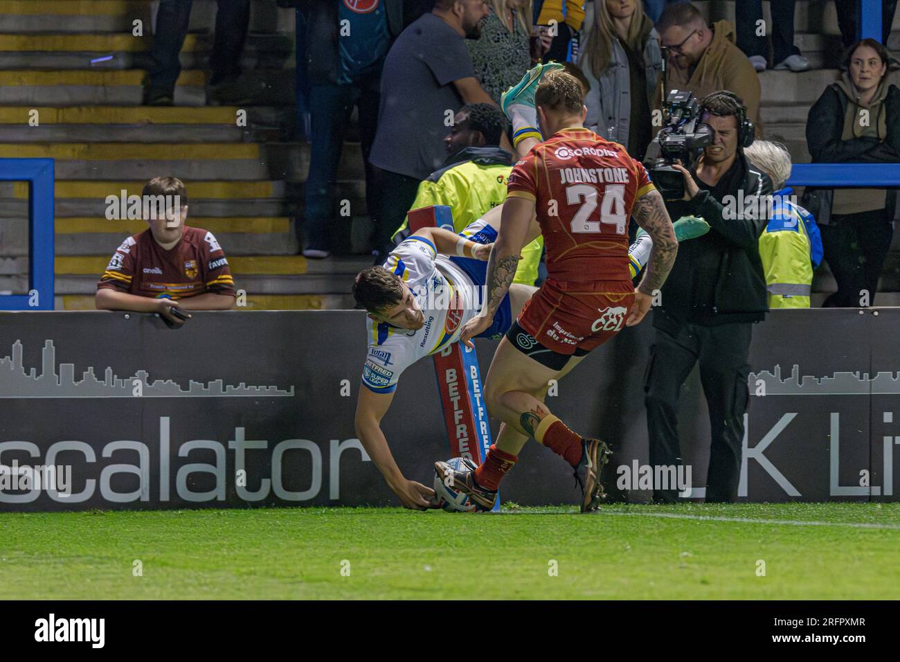 Halliwell Jones Stadium, Warrington, Inghilterra. 4 agosto 2023. Warrington Wolves contro Catalans Dragons, Betfred Super League. Credito: Mark Percy/Alamy Foto Stock
