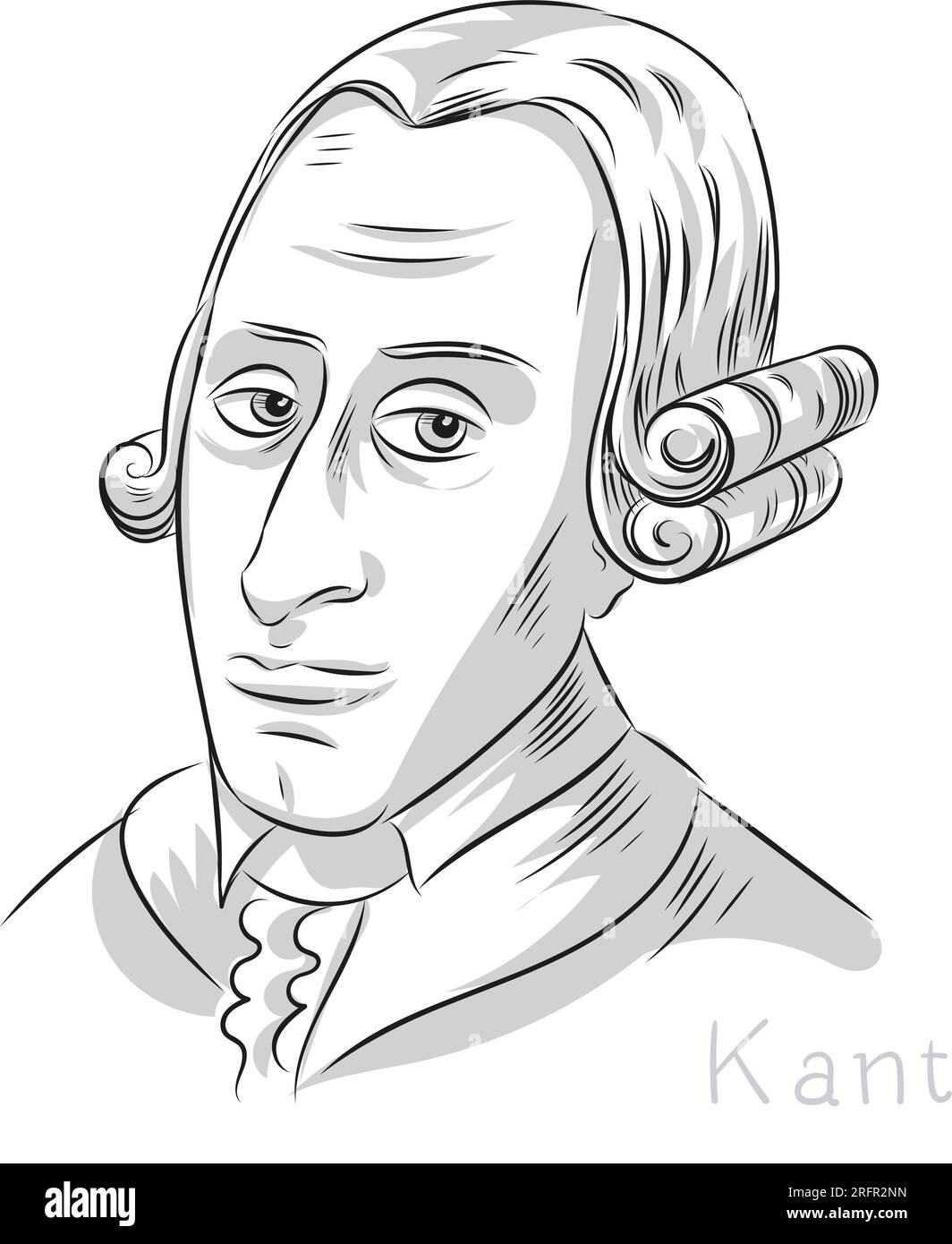 Immanuel Kant. Filosofo tedesco. illustrazione vettoriale Illustrazione Vettoriale