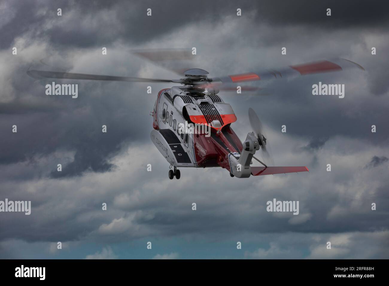 Elicottero Coastguard Rescue all'aeroporto di Caernarfon Foto Stock