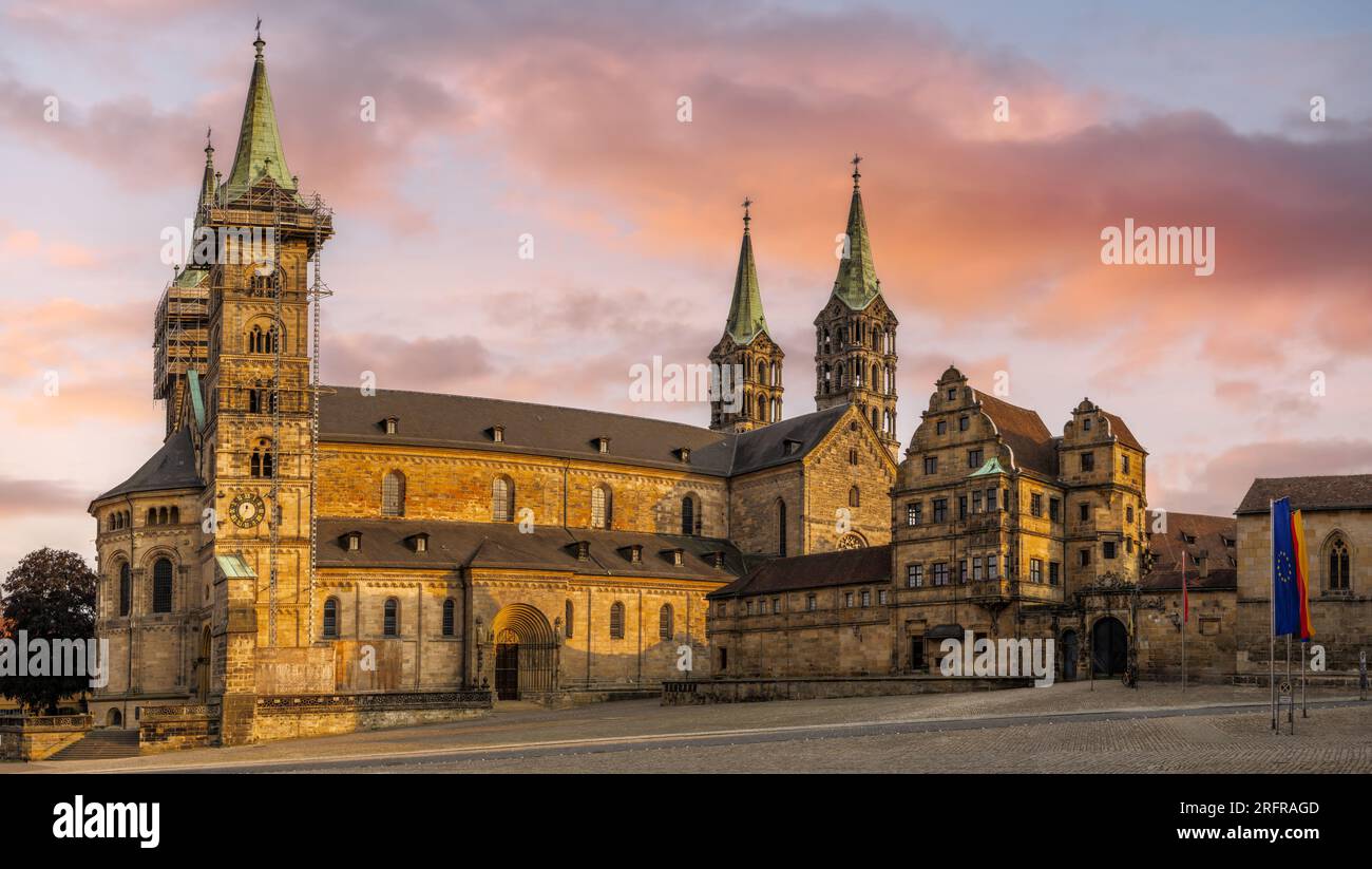 La storica cattedrale di Bamberga (Franconia, Germania) Foto Stock