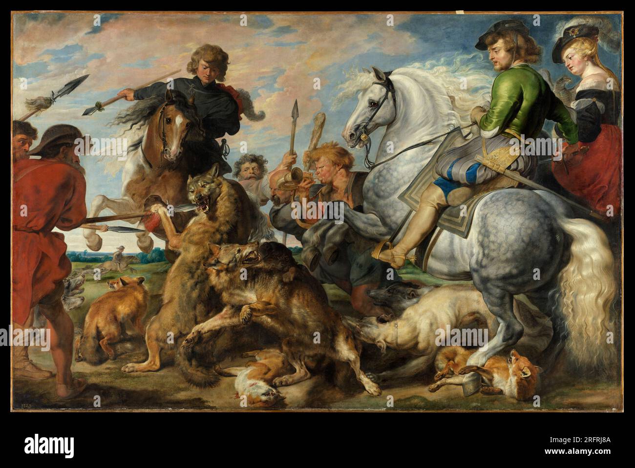 Wolf e Fox Hunt. Peter Paul Rubens. ca. 1616 Foto Stock