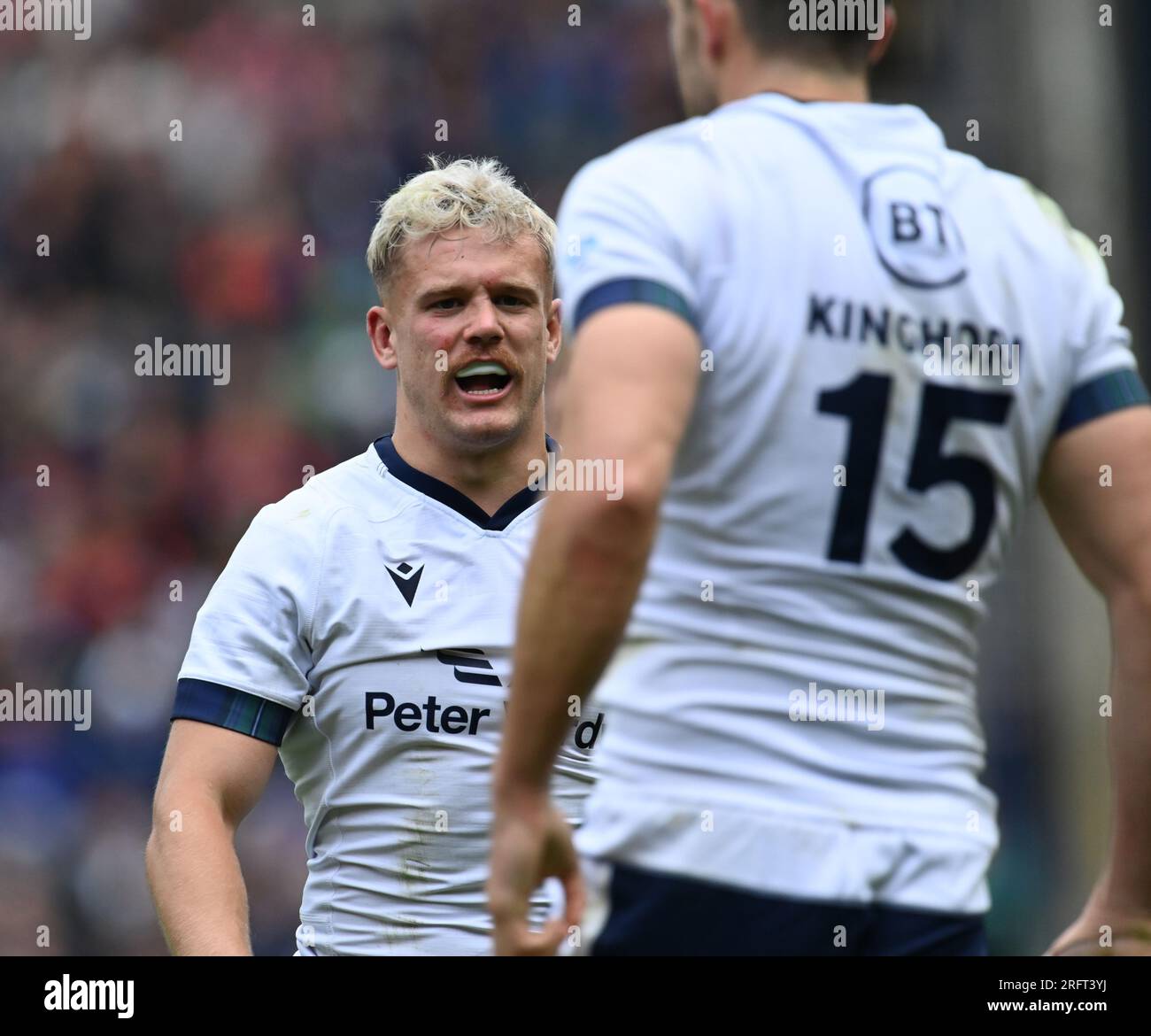 Scottish gas Murrayfield.Edinburgh.Scotland, Regno Unito. 5 agosto 2023. Scozia contro Francia. La famosa Grouse Nations Series 2023. Darcy Graham, marcatore delle mete degli Scotlands. Crediti: eric mccowat/Alamy Live News Foto Stock