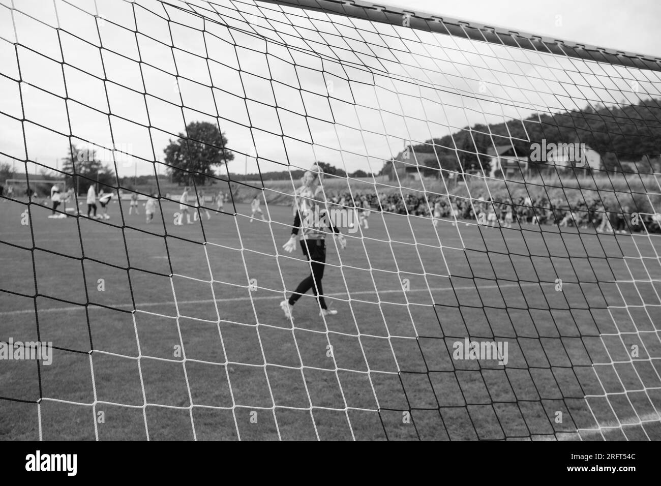 Ratisbona, Germania. 5 agosto 2023. Regensburg, Germania, 5 agosto 2023: La portiere Cecilia Runarsdottir ( FC Bayern Monaco) durante il warm-up prima dell'amichevole internazionale tra FC Bayern Monaco e Sparta Praga allo Sportpark am Brandlberg di Ratisbona. (Sven Beyrich/SPP) credito: SPP Sport Press Photo. /Alamy Live News Foto Stock