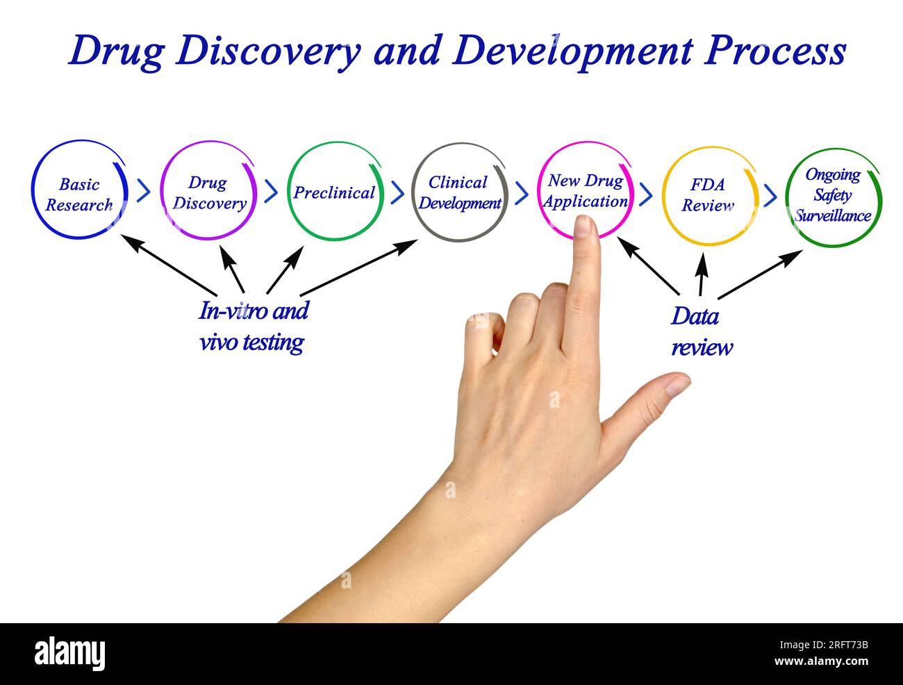 Processo di ricerca e sviluppo di farmaci Foto Stock