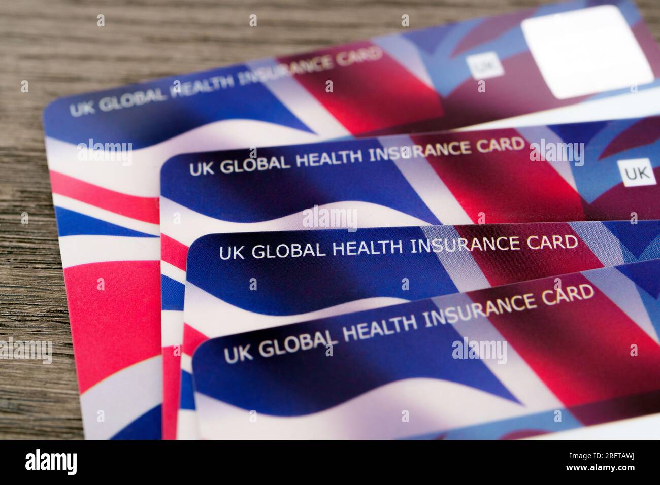 UK Global Health Insurance Card GHIC. La tessera assicurativa che consente di ottenere l'assistenza sanitaria statale in Europa a un costo ridotto o gratis. Stafford, United Foto Stock