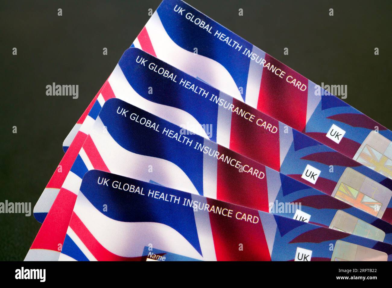 UK Global Health Insurance Card GHIC. La tessera assicurativa che consente di ottenere l'assistenza sanitaria statale in Europa a un costo ridotto o gratis. Stafford, United Foto Stock