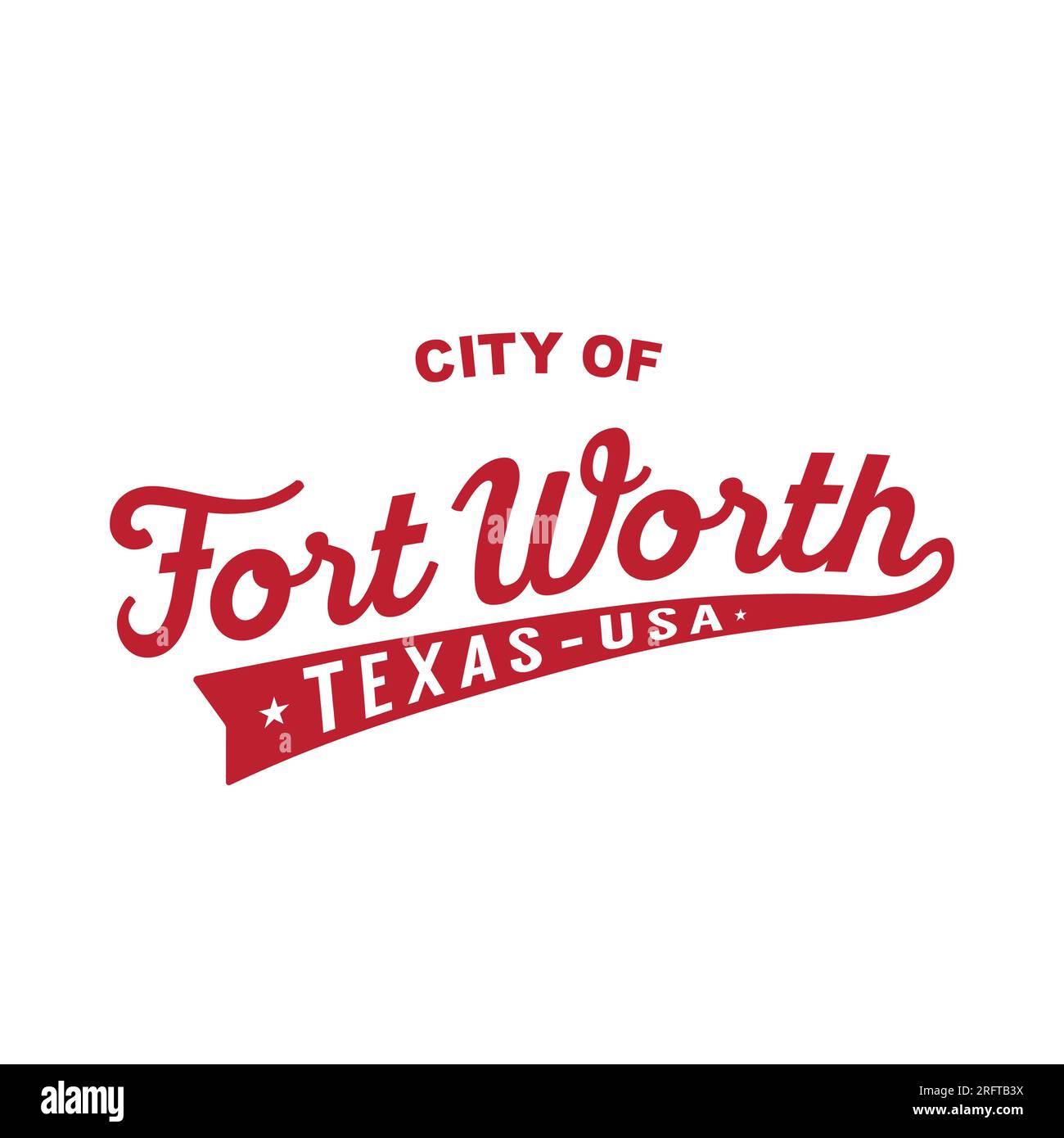 Design delle lettere della città di Fort Worth. Design tipografico di Fort Worth. Vettore e illustrazione. Illustrazione Vettoriale