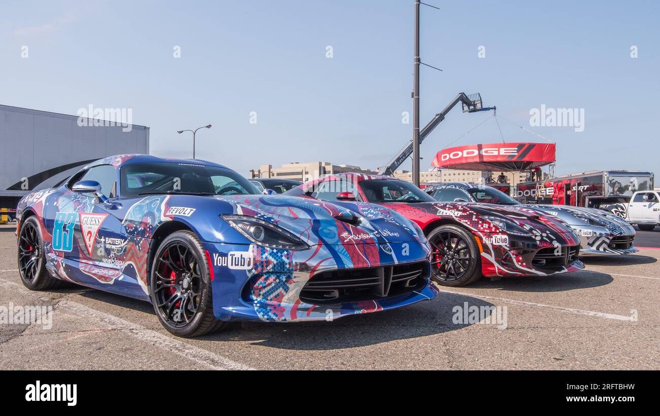 ROYAL OAK, mi/USA - 13 AGOSTO 2015: Three Team Guess Dodge Vipers, Woodward Dream Cruise. Foto Stock
