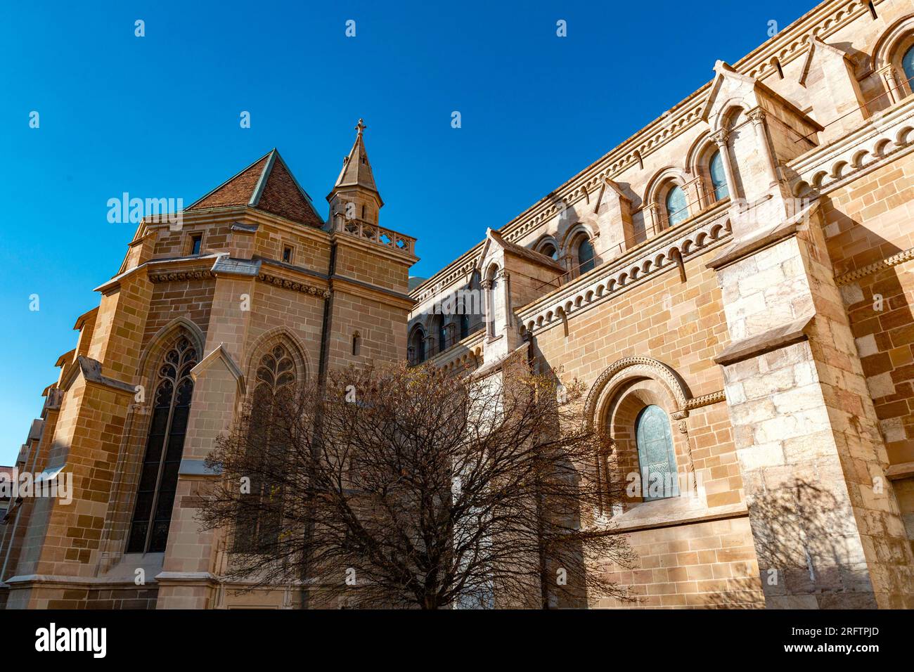 La cattedrale di Saint Pierre è un'ex cattedrale cattolica romana, poi convertita in una chiesa protestante riformata di Ginevra. Foto Stock