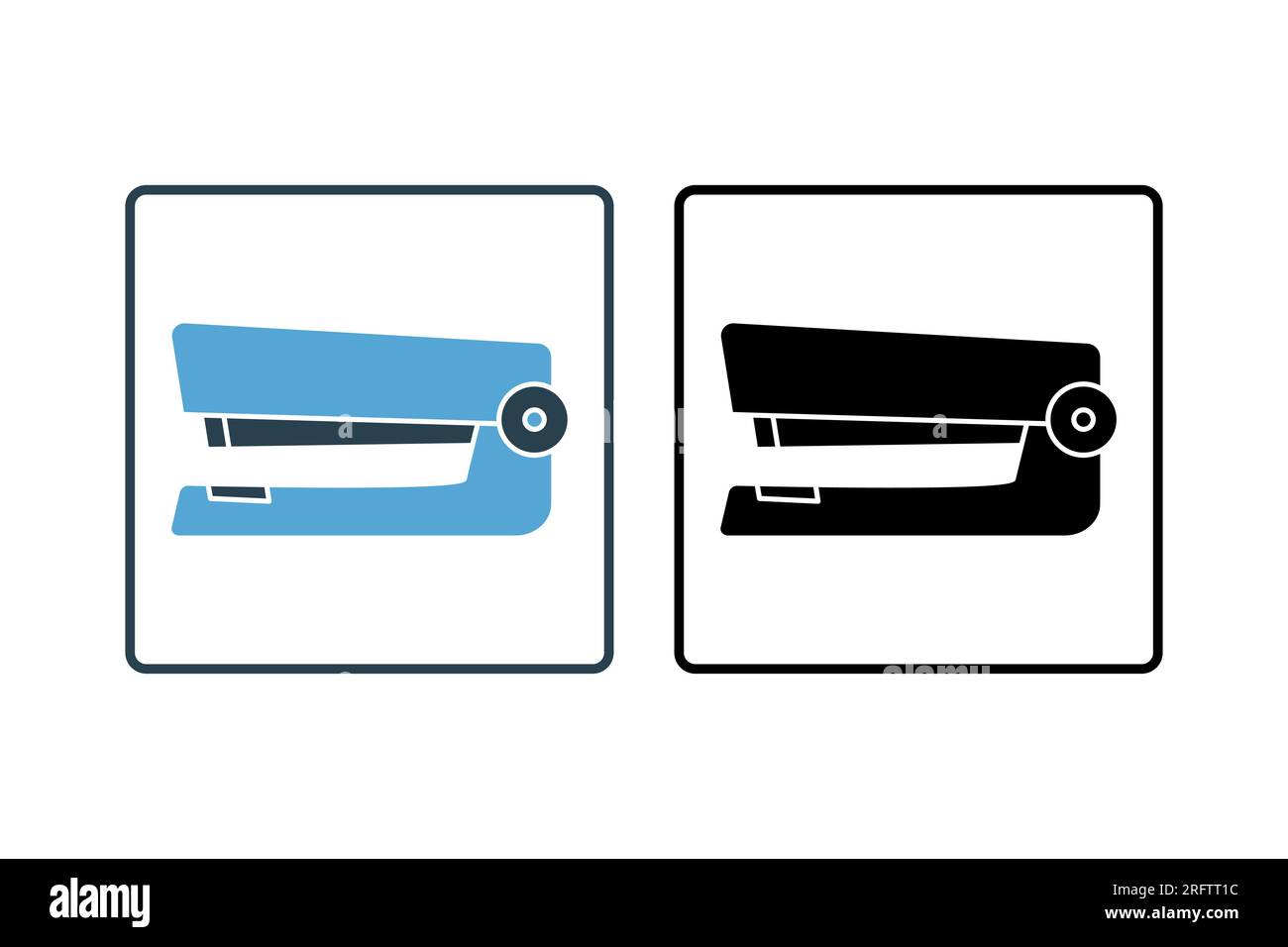 icona cucitrice. Icona relativa alla cancelleria. stile icona a tinta unita. Semplice progettazione vettoriale modificabile Illustrazione Vettoriale