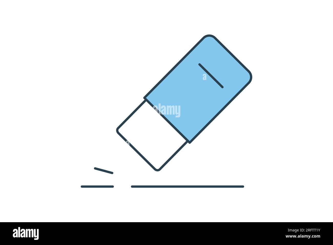 Icona gomma. Icona relativa alla cancelleria. stile icona linea piatta. Semplice progettazione vettoriale modificabile Illustrazione Vettoriale