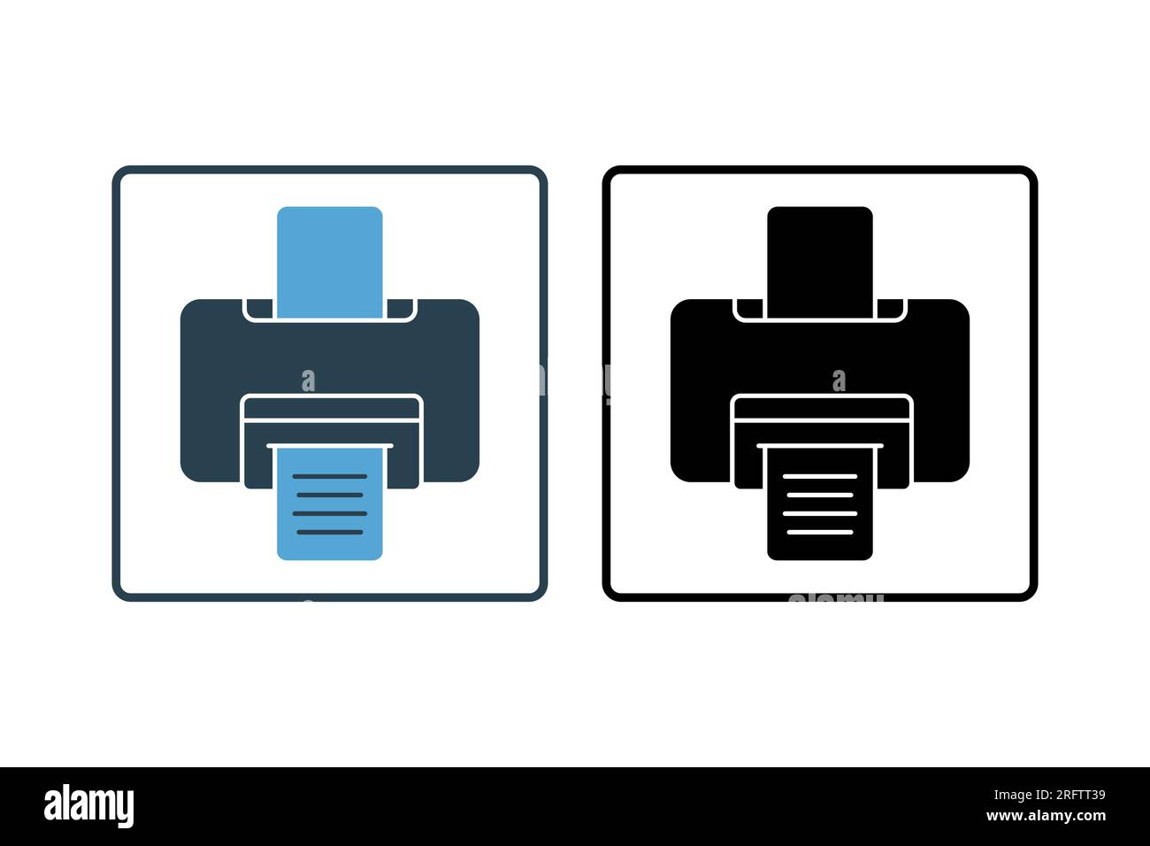 icona stampante. Icona relativa alla cancelleria. stile icona linea. Semplice progettazione vettoriale modificabile Illustrazione Vettoriale
