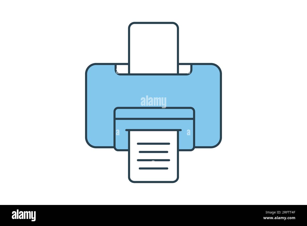 icona stampante. Icona relativa alla cancelleria. stile icona linea piatta. Semplice progettazione vettoriale modificabile Illustrazione Vettoriale