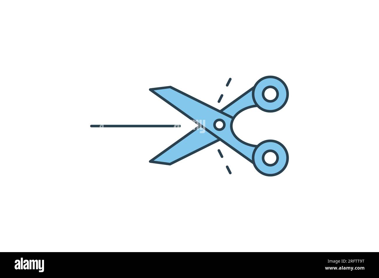 icona delle forbici. Icona relativa alla cancelleria. stile icona linea piatta. Semplice progettazione vettoriale modificabile Illustrazione Vettoriale