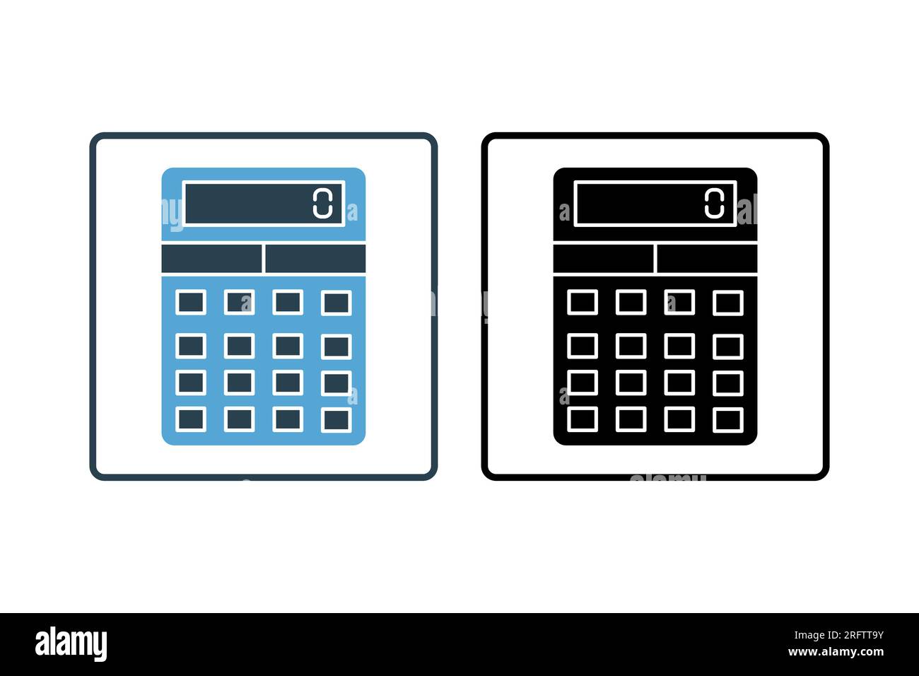 icona della calcolatrice. Icona relativa alla cancelleria. stile icona a tinta unita. Semplice progettazione vettoriale modificabile Illustrazione Vettoriale