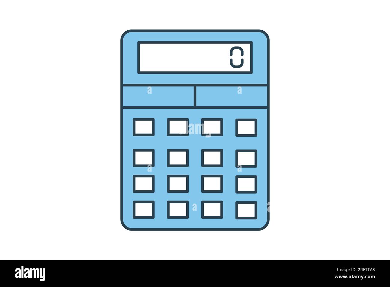 icona della calcolatrice. Icona relativa alla cancelleria. stile icona linea piatta. Semplice progettazione vettoriale modificabile Illustrazione Vettoriale