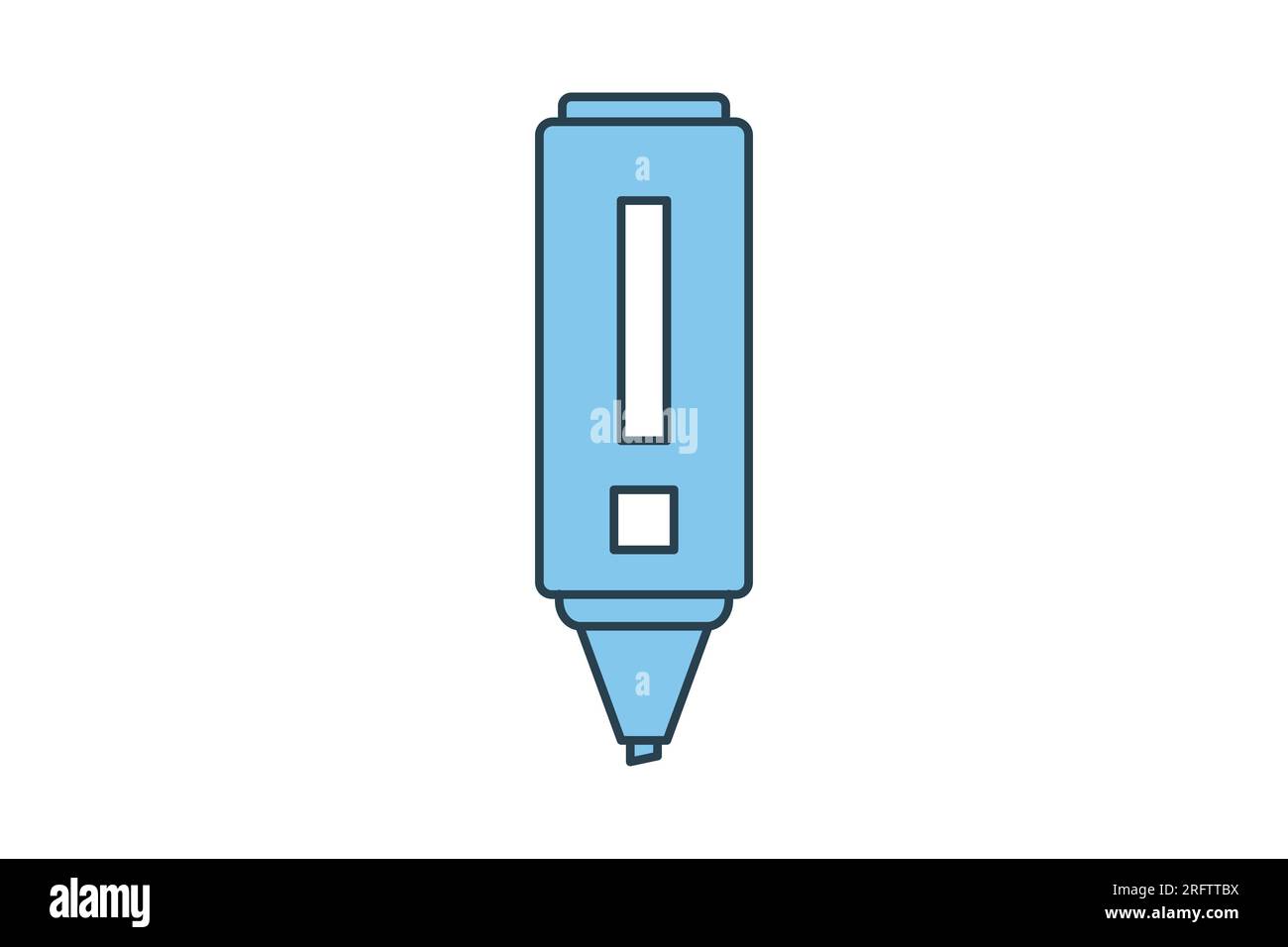icona marcatore. Icona relativa alla cancelleria. stile icona linea piatta. Semplice progettazione vettoriale modificabile Illustrazione Vettoriale