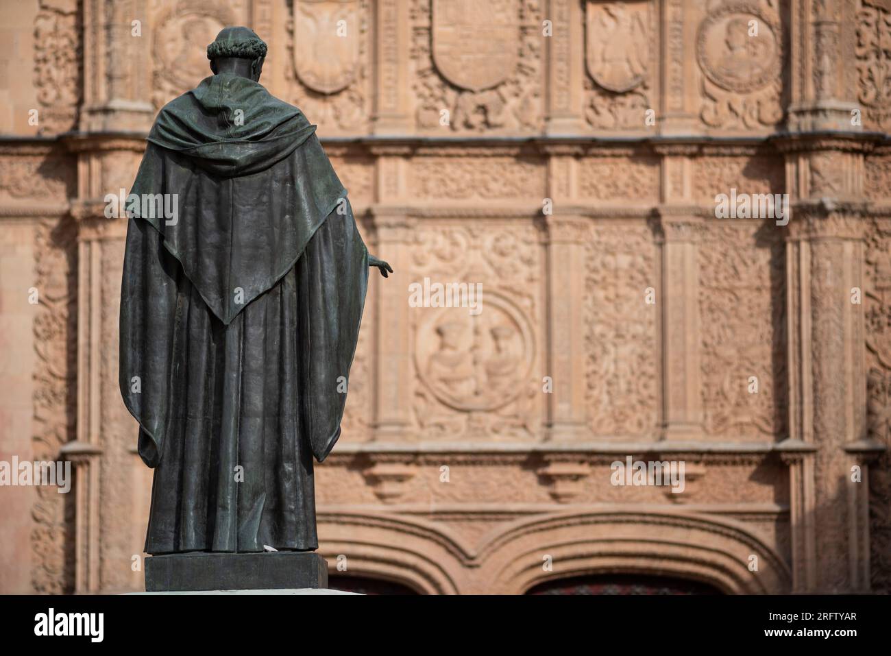 Fachada renacentista de la Universidad de Salamanca Foto Stock