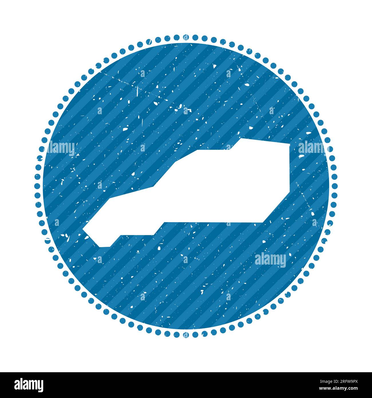 Adesivo da viaggio a strisce retrò Little Stirrup Cay. Distintivo con mappa dell'isola, illustrazione vettoriale. Illustrazione Vettoriale