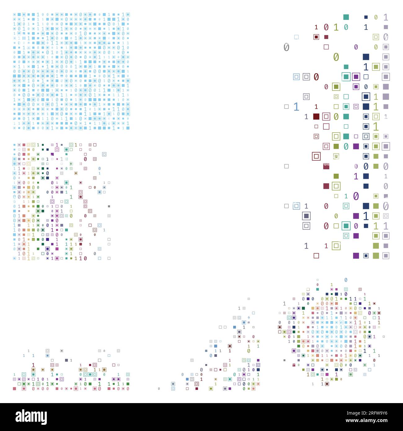 Sfondo digitale. Sfondo a tema di colore a contrasto. Ripetizioni geometriche sfumate. Illustrazione vettoriale di classe. Illustrazione Vettoriale