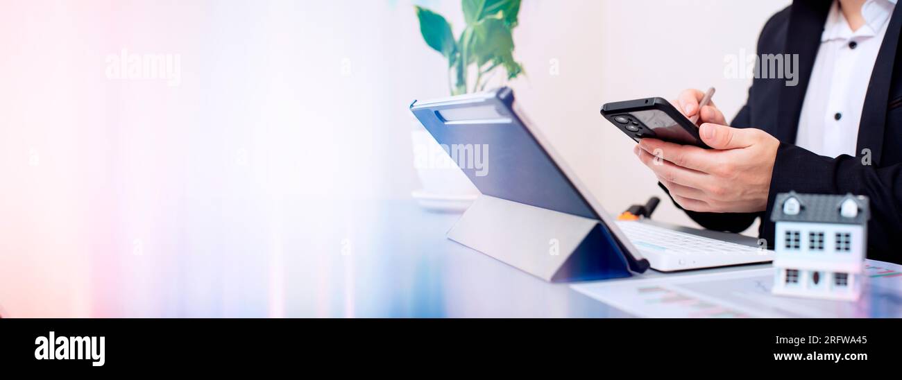 vendite immobiliari, appaltatore di agenzie immobiliari, immobili residenziali, investimenti Foto Stock