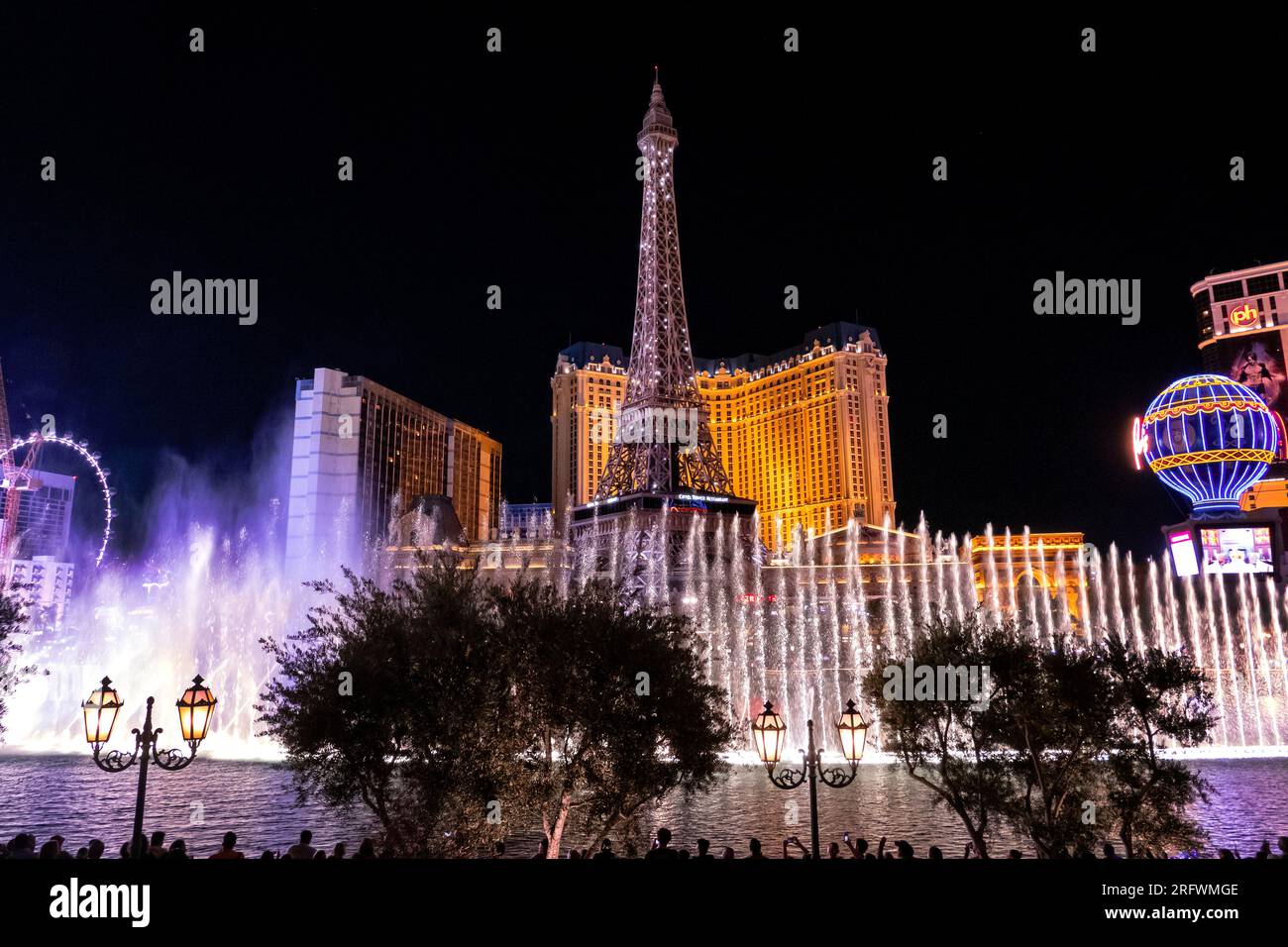 L'esposizione della fontana al Belagio Hotel and Casino Las Vegas USA Foto Stock