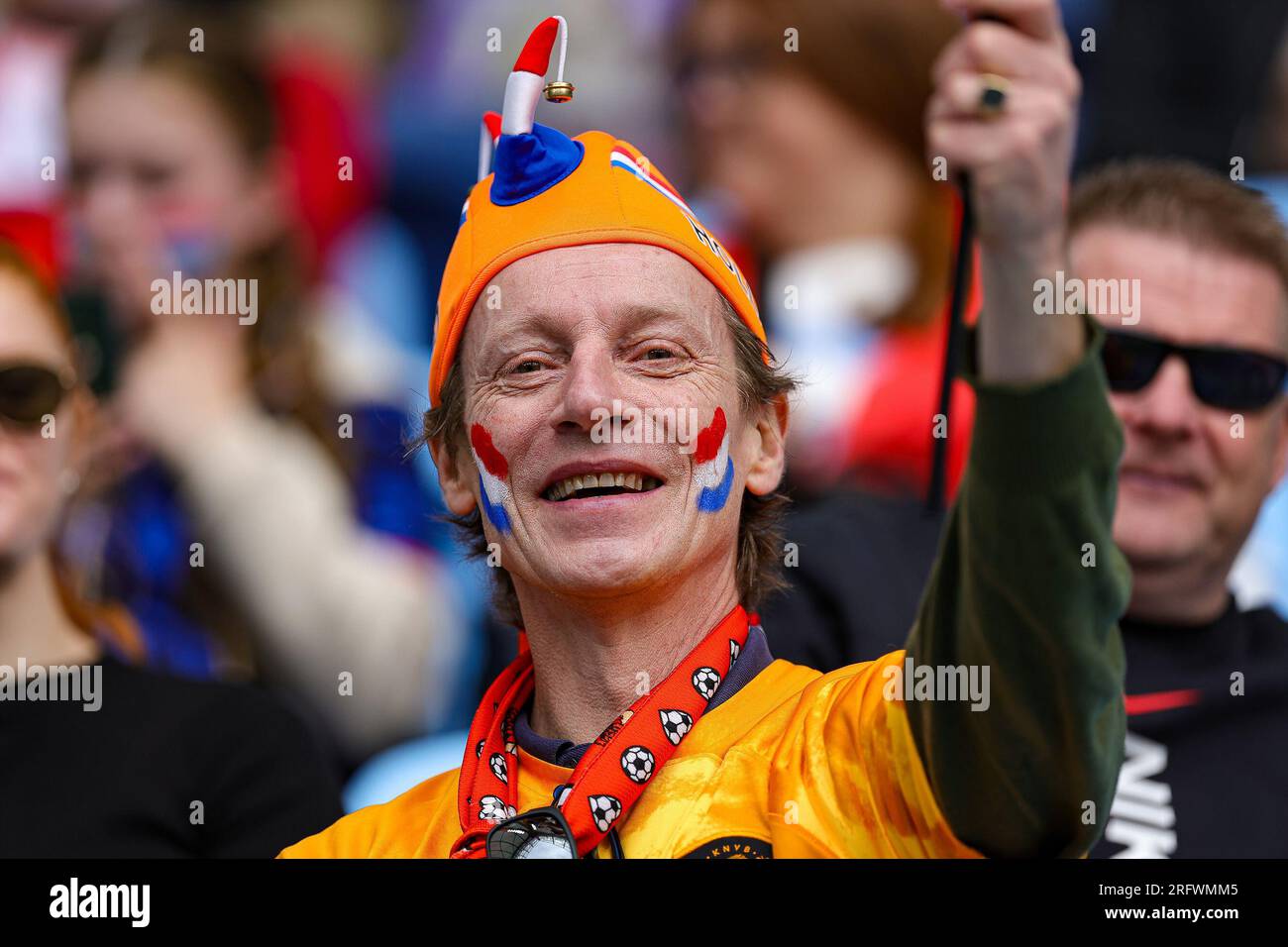 Tifosi dei Paesi Bassi durante la womenÂ Coppa del mondo FIFA 2023 &#x80;&#x99;, round of 16 tra Paesi Bassi e Sudafrica il 6 agosto 2023 al Sydney Football Stadium, Sydney, Australia credito: Independent Photo Agency/Alamy Live News Foto Stock