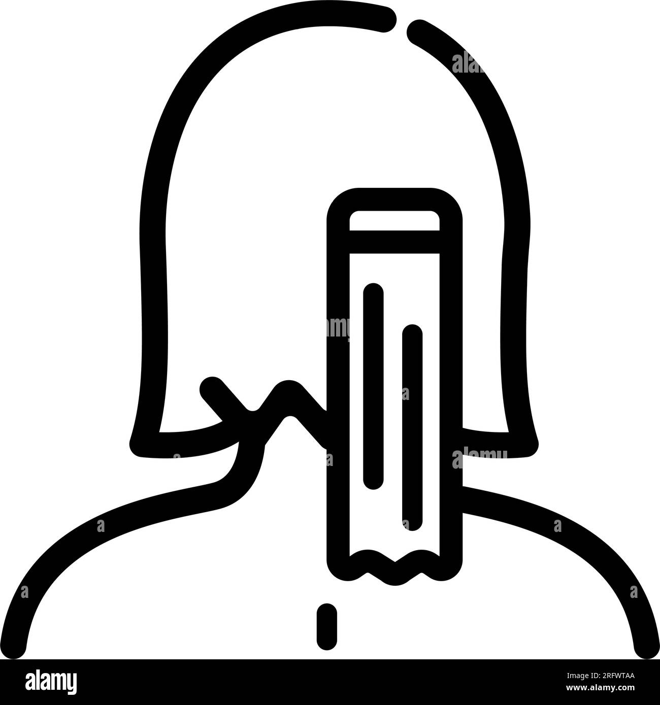 Illustrazione dell'icona del vettore delle estensioni dei capelli Illustrazione Vettoriale