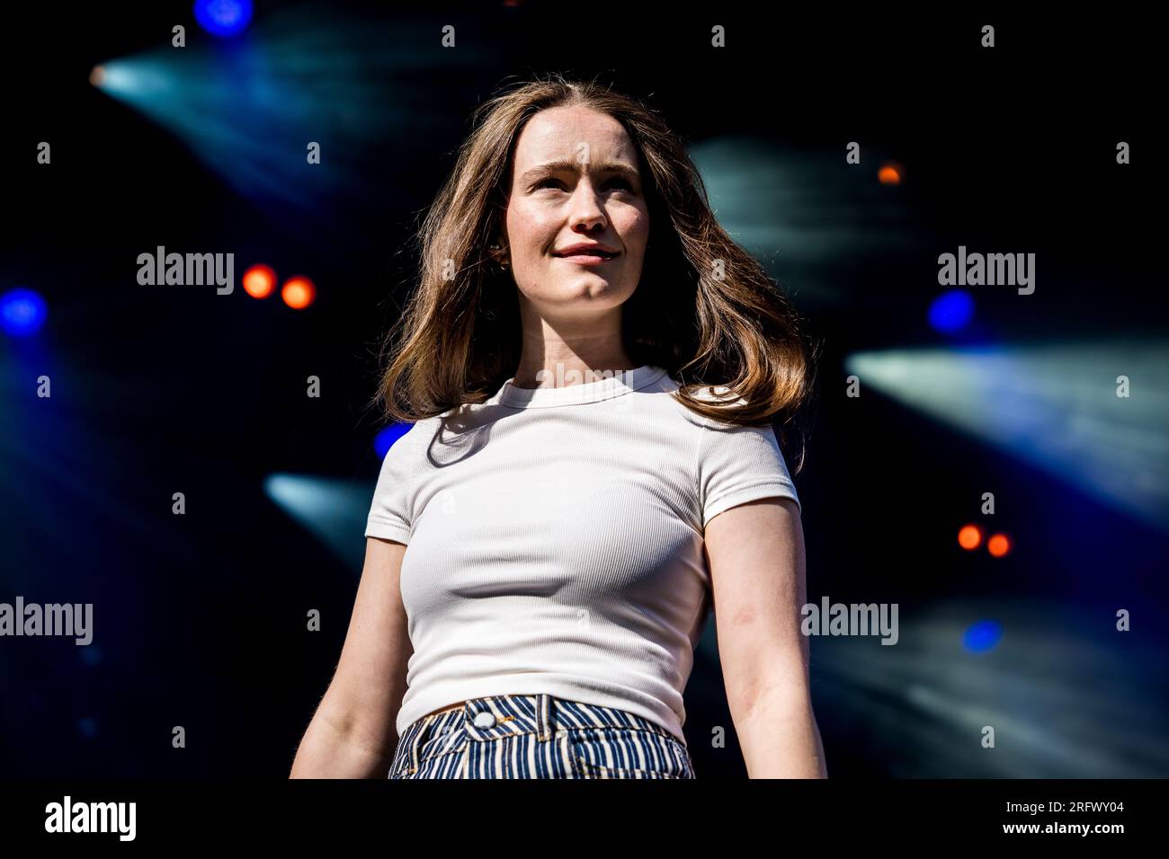 Skanderborg, Danimarca. 5 agosto 2023. Il cantautore norvegese Sigrid esegue un concerto dal vivo durante il festival musicale danese SmukFest 2023 a Skanderborg. (Foto: Gonzales Photo/Alamy Live News Foto Stock