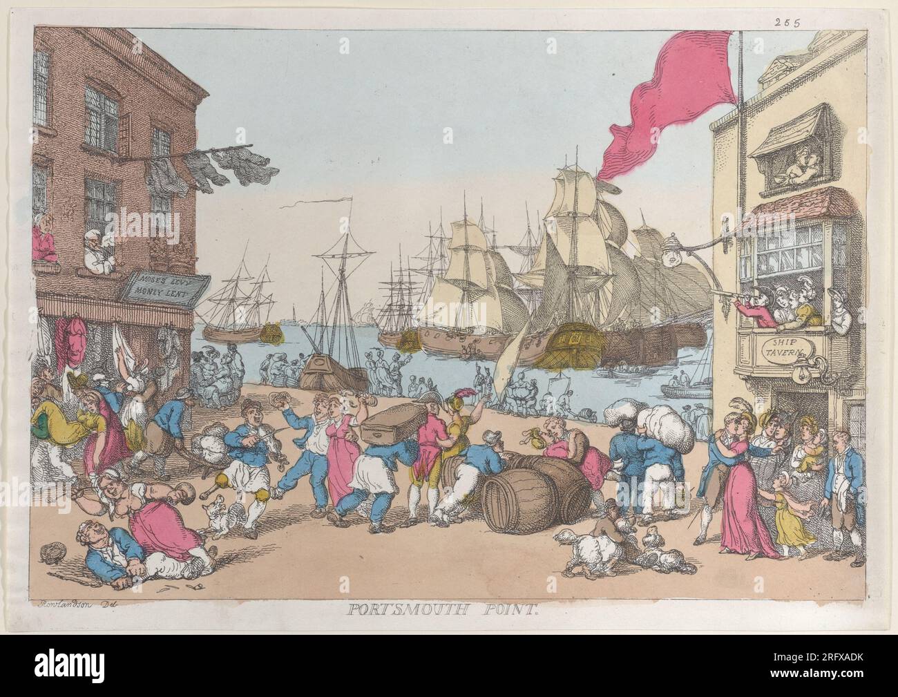 Portsmouth Point 1814 di Thomas Rowlandson Foto Stock