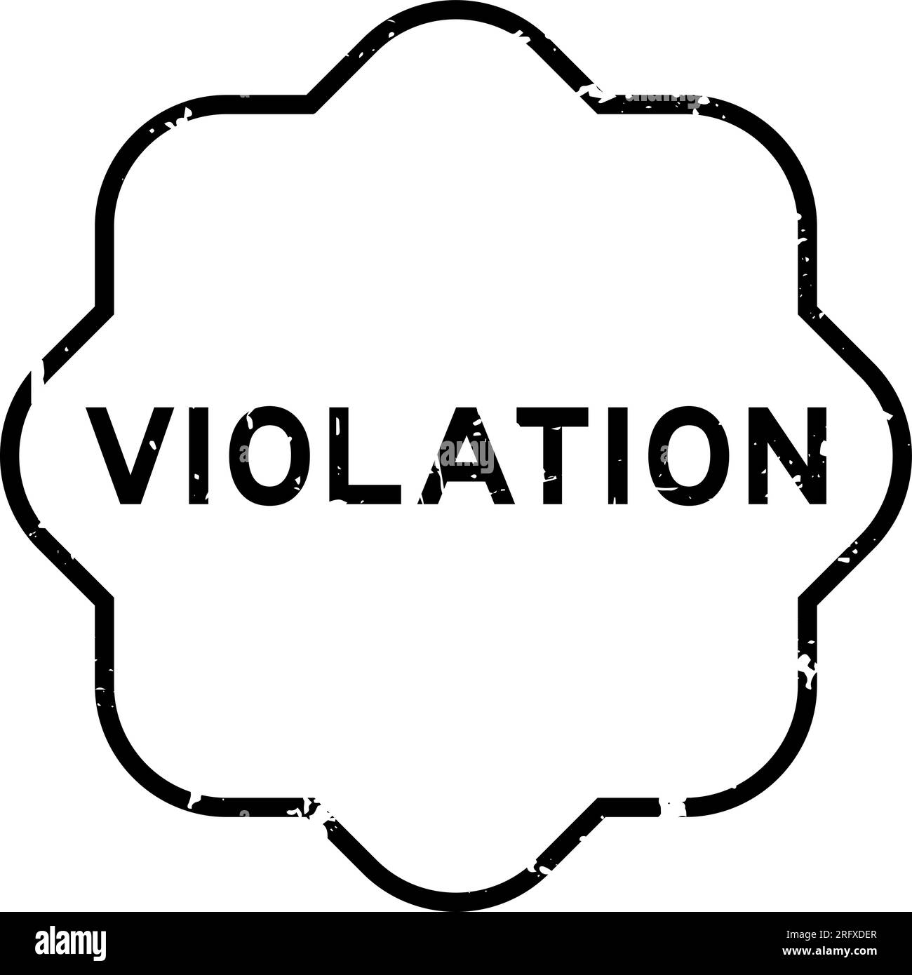 Timbro in gomma grunge nero per violazione su sfondo bianco Illustrazione Vettoriale Timbro in gomma grunge nero per violazione su sfondo bianco Illustrazione Vettoriale