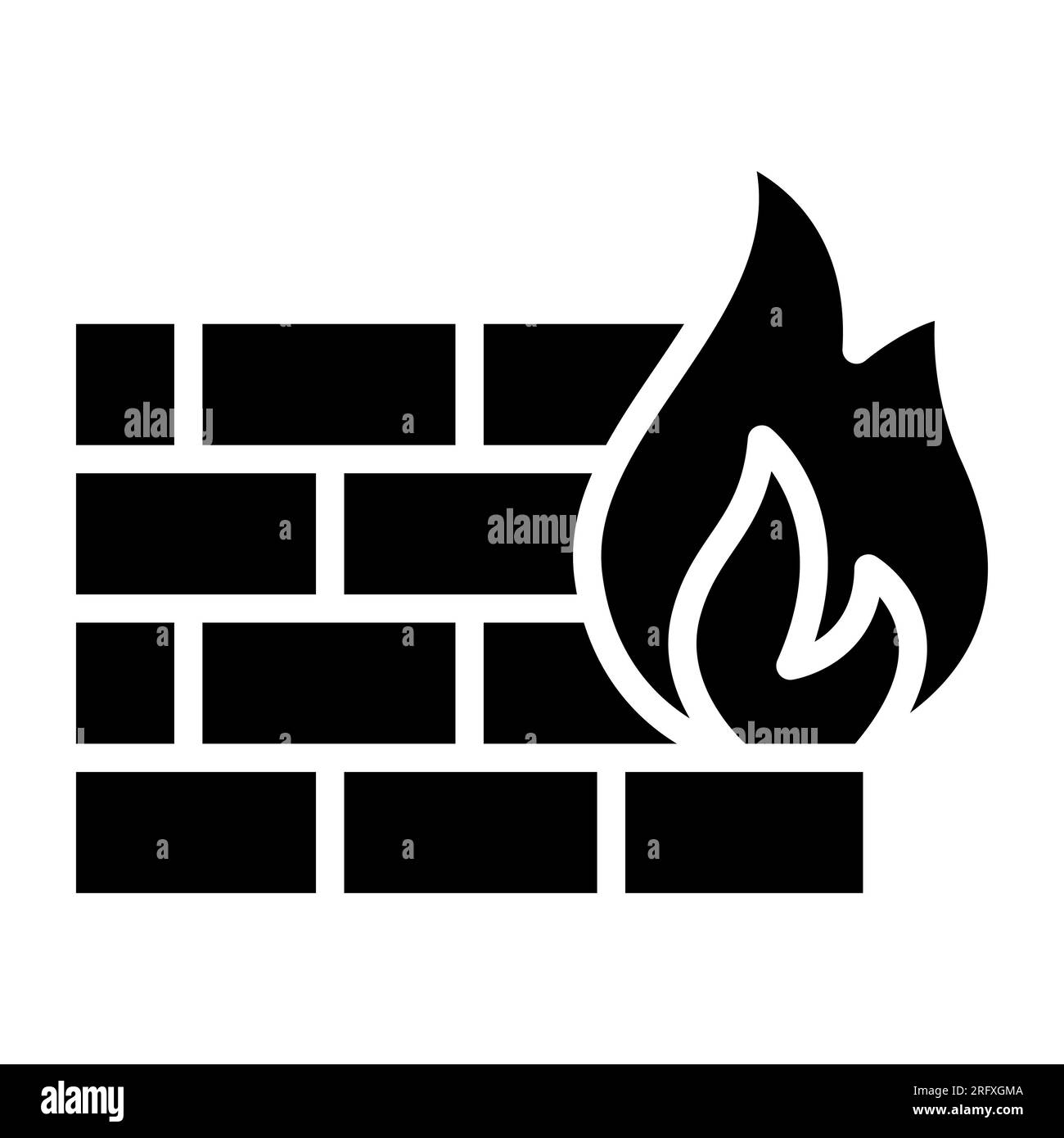 icona del glifo vettore firewall isolata Illustrazione Vettoriale