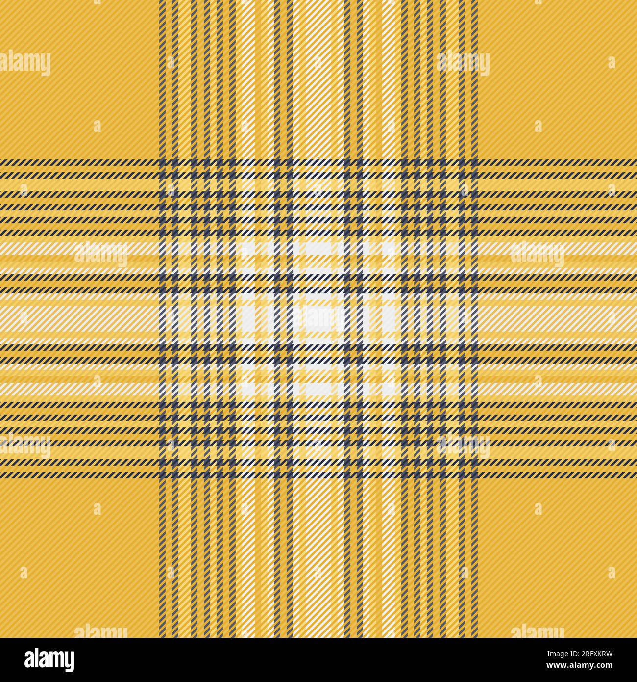 Tessuto a quadri senza cuciture con motivo motivo a quadri tartan vettoriale nei colori ambra e bianco. Illustrazione Vettoriale