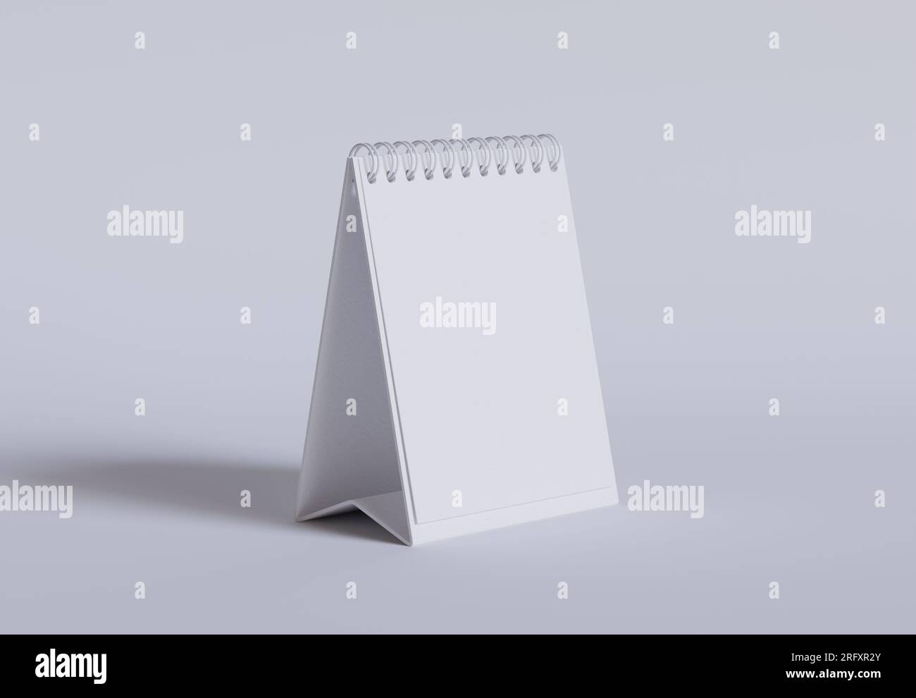 Set calendario da tavolo con rendering con software 3D, colore bianco e texture realistica Foto Stock
