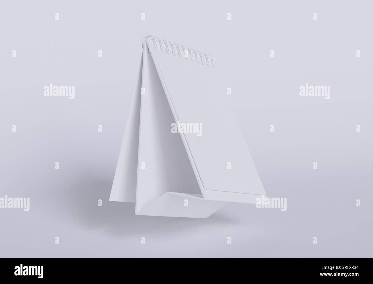 Set calendario da tavolo con rendering con software 3D, colore bianco e texture realistica Foto Stock