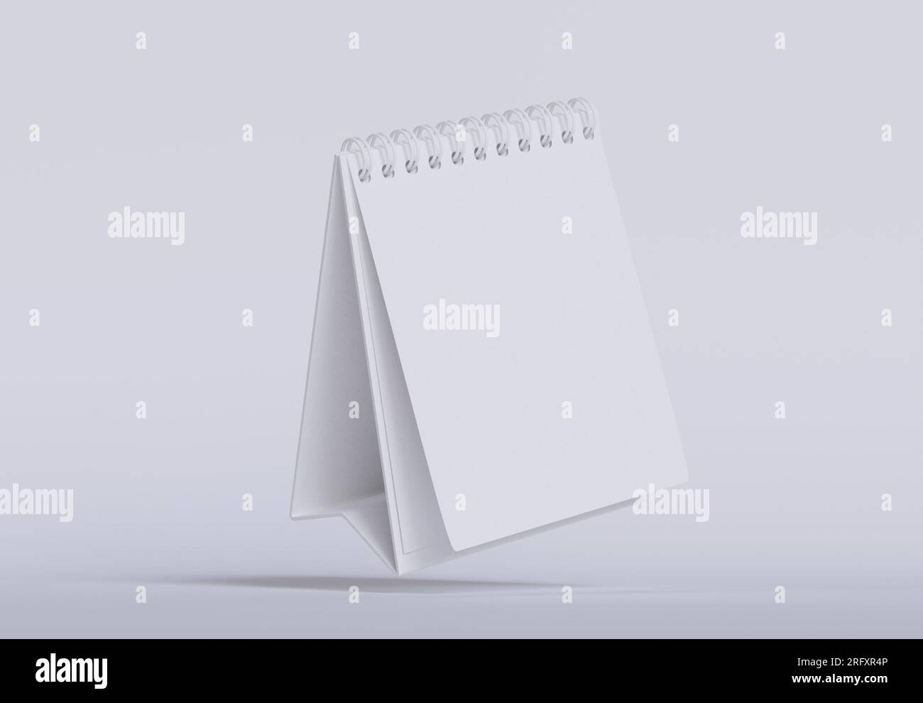 Set calendario da tavolo con rendering con software 3D, colore bianco e texture realistica Foto Stock