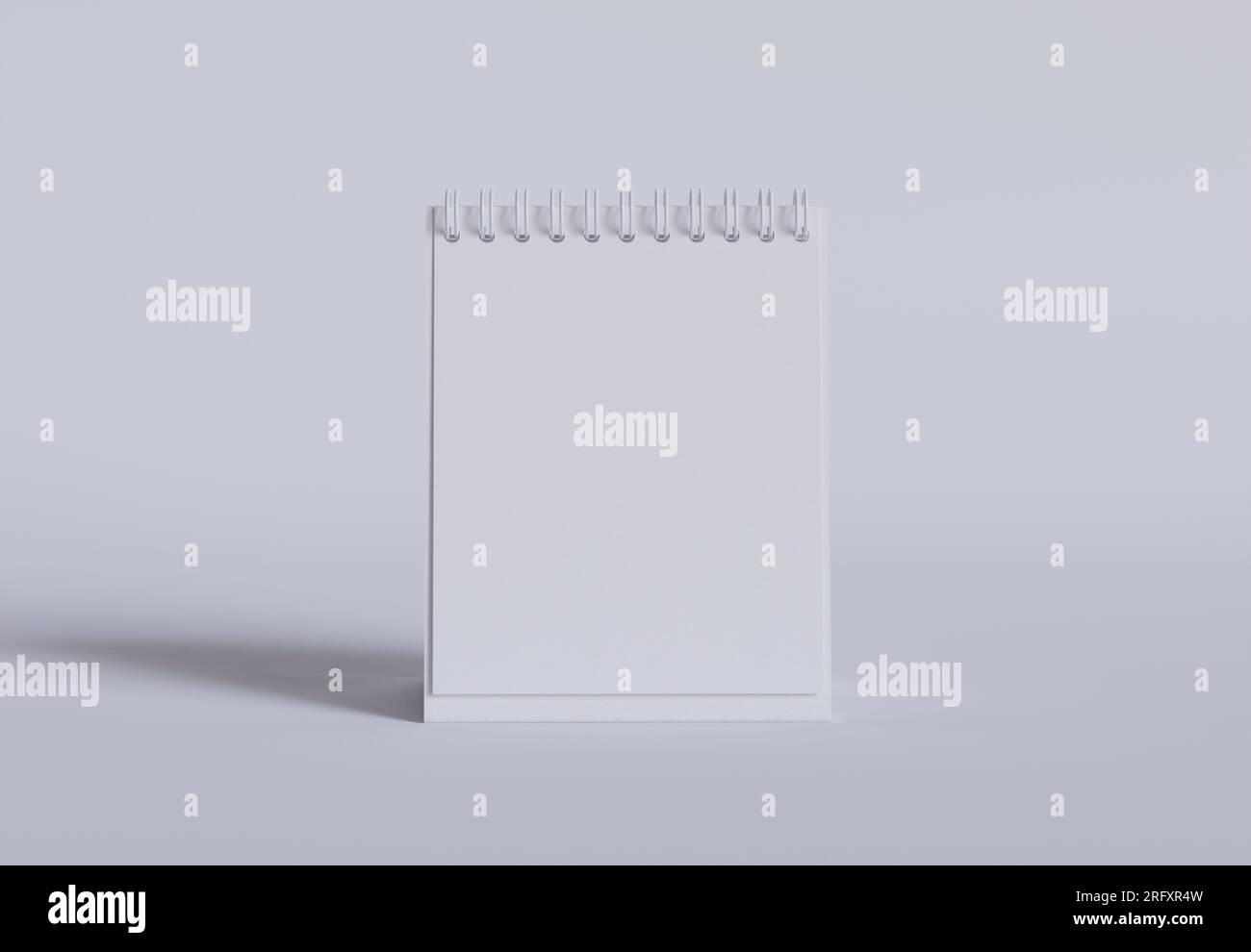 Set calendario da tavolo con rendering con software 3D, colore bianco e texture realistica Foto Stock