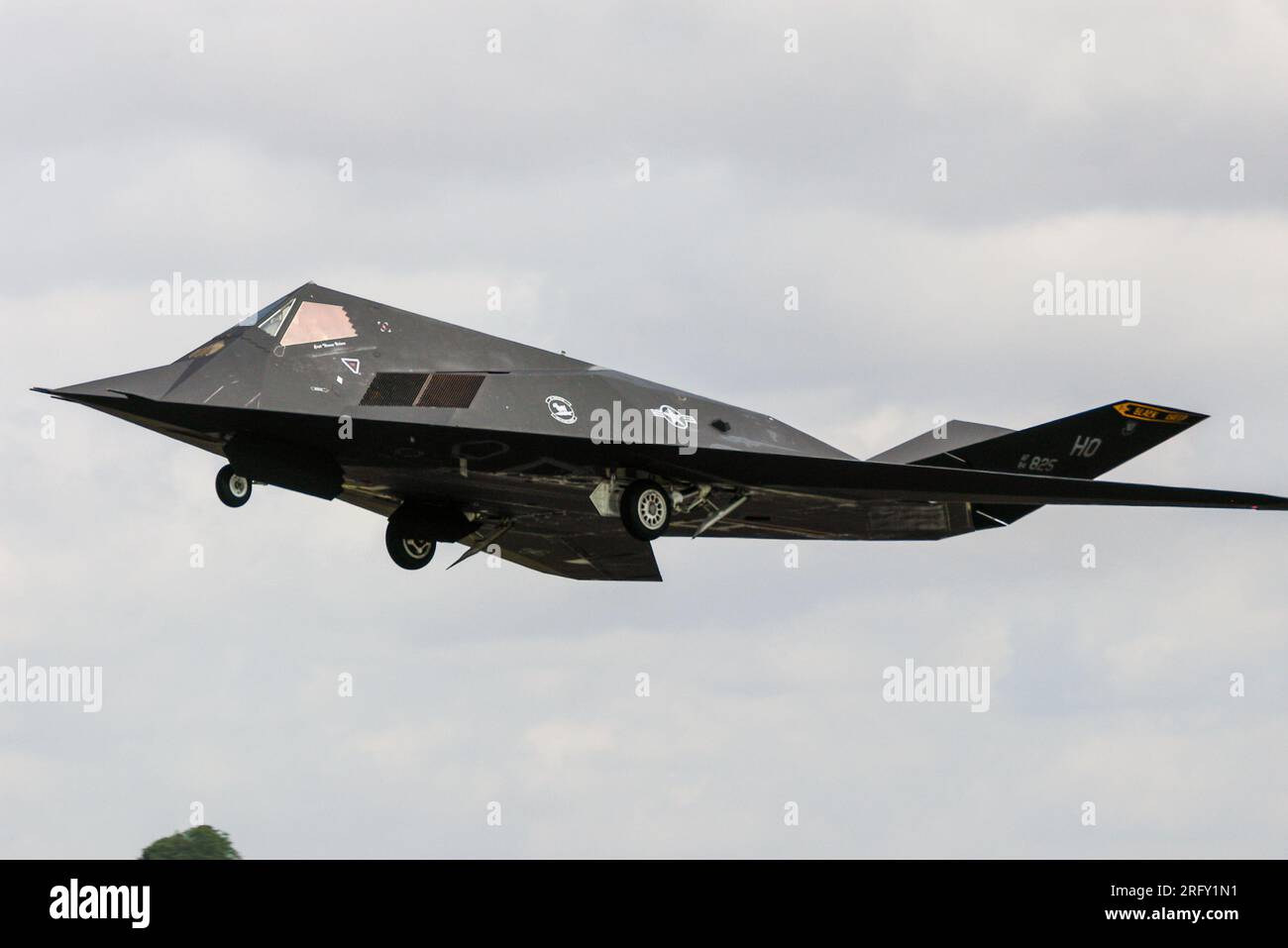 Lockheed F-117 Nighthawk caccia stealth, aereo da attacco stealth bimotore sviluppato dalla Securitive Skunk Works di Lockheed. JET USAF Foto Stock