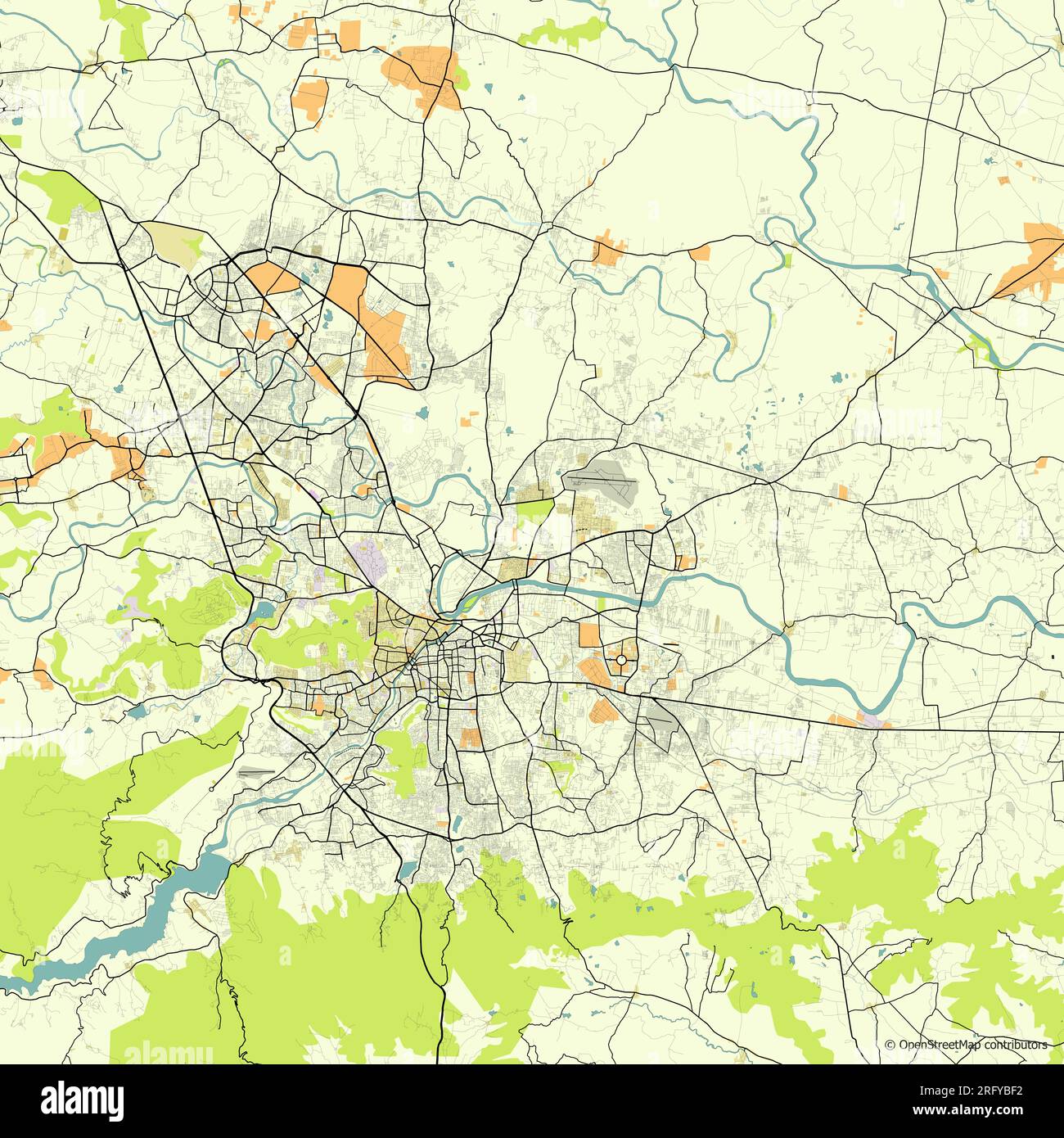 Mappa vettoriale della città di Pune, Maharashtra, India Illustrazione Vettoriale