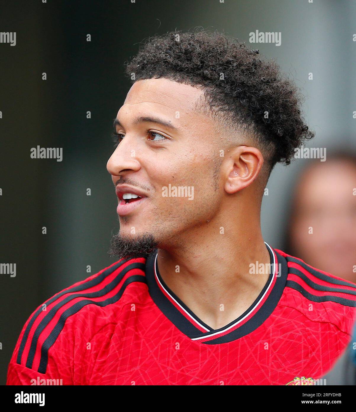 6 agosto 2023; Aviva Stadium, Dublino, Irlanda: Amichevole pre-stagione di calcio, Manchester United contro Athletic Bilbao; Jadon Sancho del Manchester United dopo il fischio a tempo pieno Foto Stock