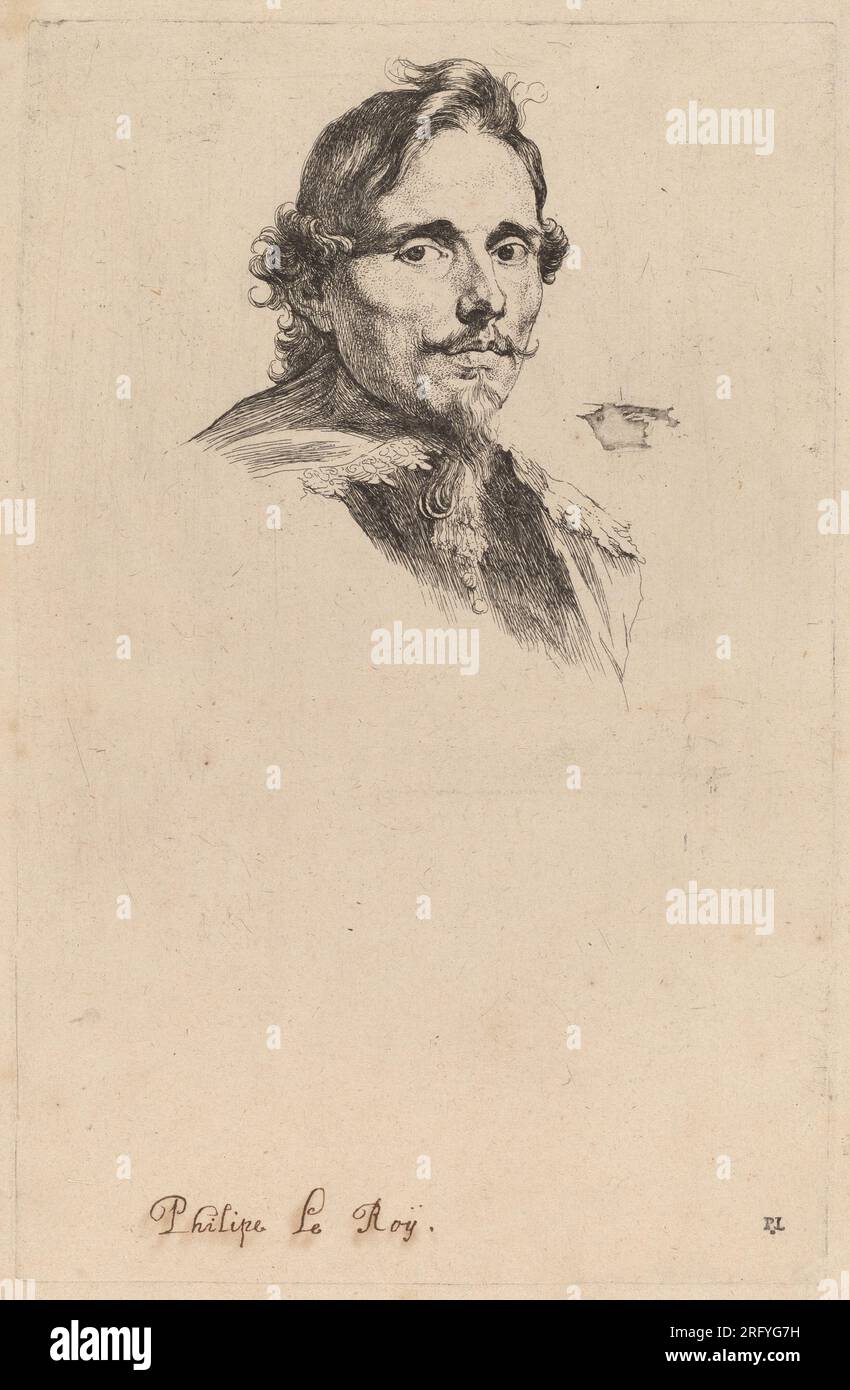 Sir Anthony van Dyck, Philippe le Roy, signore di Ravels, probabilmente 1626/1641, incisione, piastra: 24,3 x 15,7 cm (9 9/16 x 3/16 pollici) Foglio: 26,4 x 17,7 cm (10 3/8 x 15/16 pollici), Rosenwald Collection, 1943,3,9120' Foto Stock