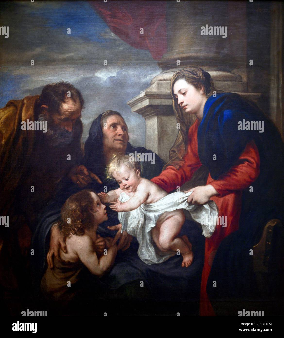 La Sacra famiglia con i santi Elisabetta e Giovanni 30 ottobre 2018, 13:20:26 di Anthony van Dyck Foto Stock
